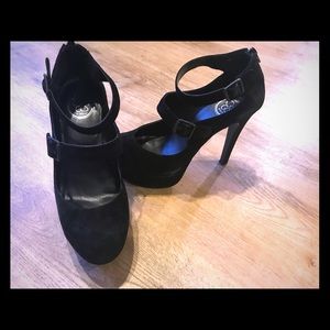 Elegant Jessica Simpson Black Suede Heels